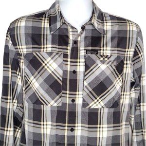 Wrangler Outdoor Grey Plaid Vented Quick Dry Long Sleeve Shirt Medium EUC